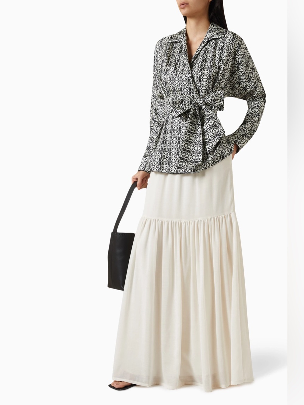 MaxMara Cafila Maxi Skirt in Wool Gauze tiered new wool